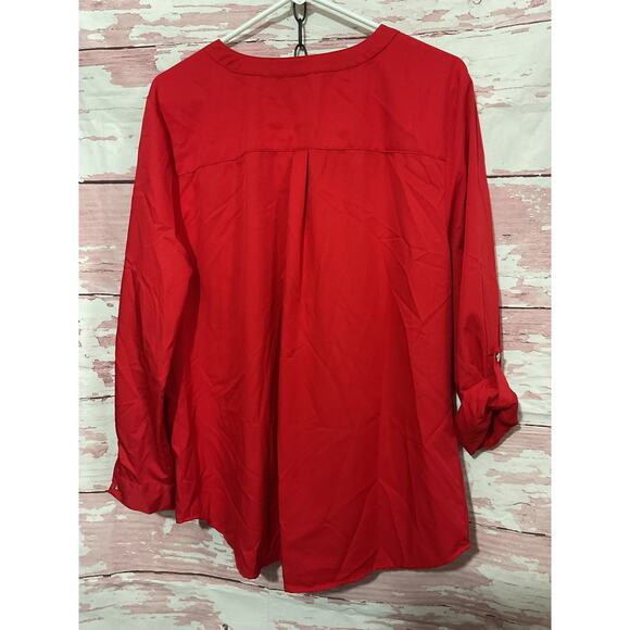 NEW Adrienne Vittadini XL Red Blouse - Picture 10 of 10